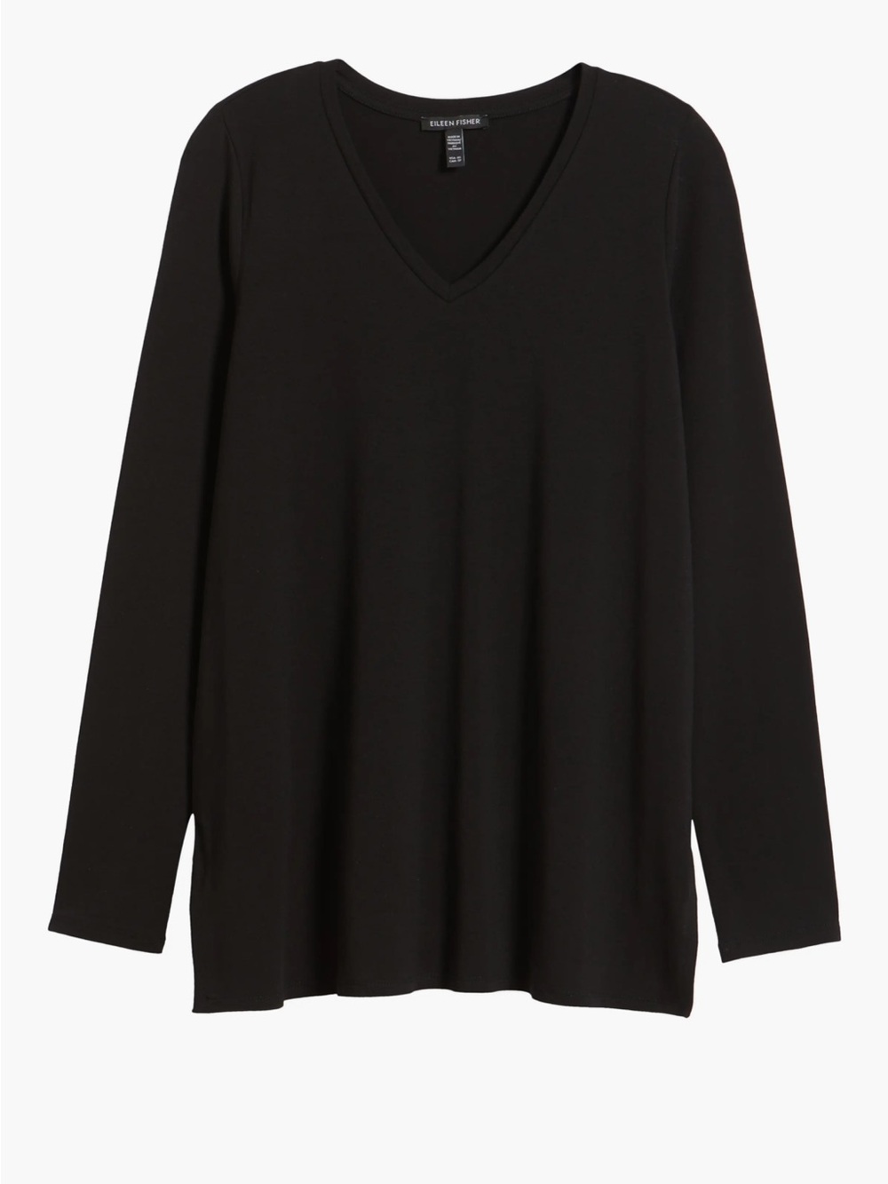 Franne Golde long sleeve v neck stretch top black xxl